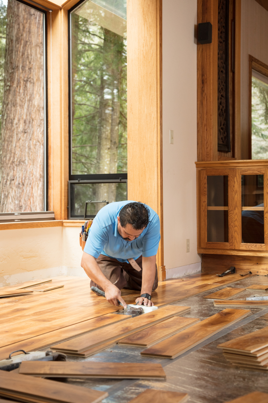 Install Floor Wood Tiles